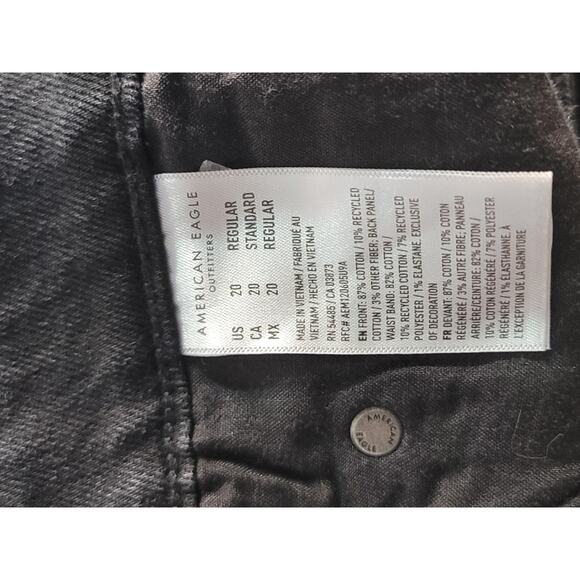 AMERICAN EAGLE Jeans Sz 20 Baggy Wide Leg Ankle Super High Rise Strigid Drapey - Picture 10 of 14